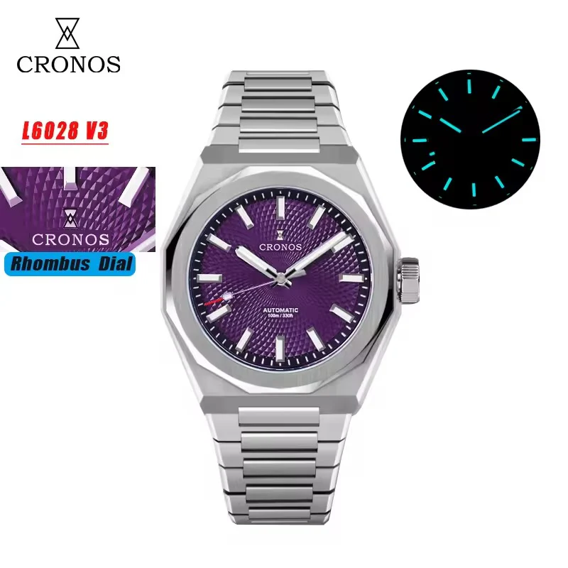 Cronos 2025 Rhombus / Perlage Dial Limited 39mm See-through Caseback L6028 V3 - Image 11