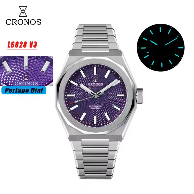 Cronos 2025 Rhombus / Perlage Dial Limited 39mm See-through Caseback L6028 V3 - Image 3