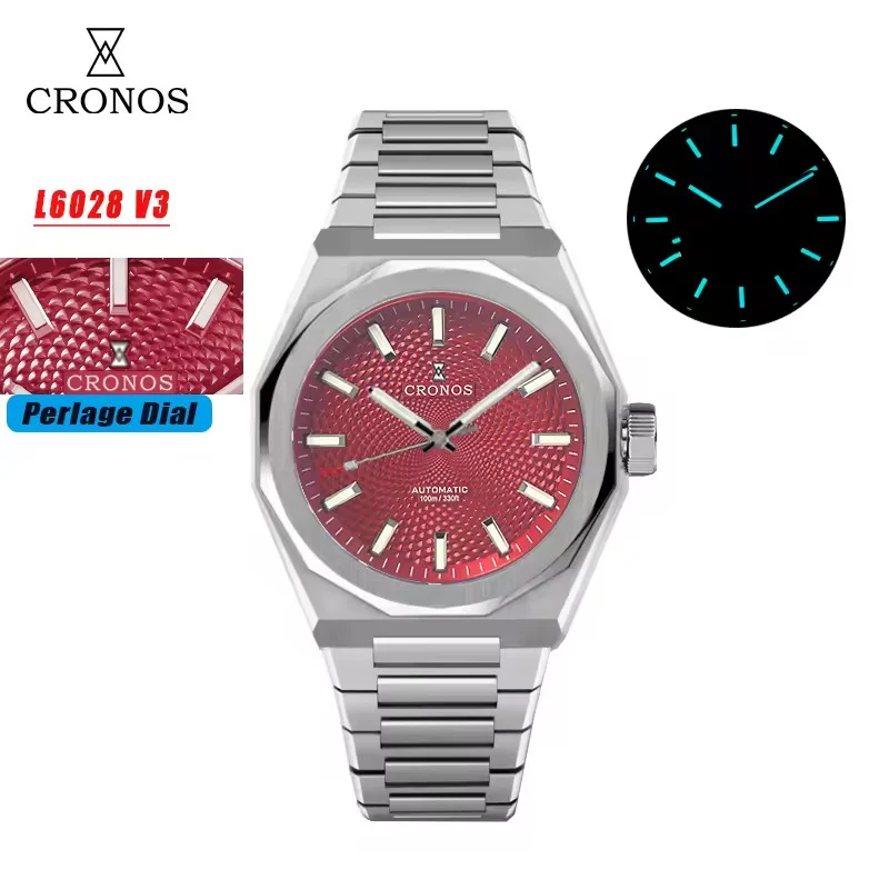 Cronos 2025 Rhombus / Perlage Dial Limited 39mm See-through Caseback L6028 V3 - Image 5