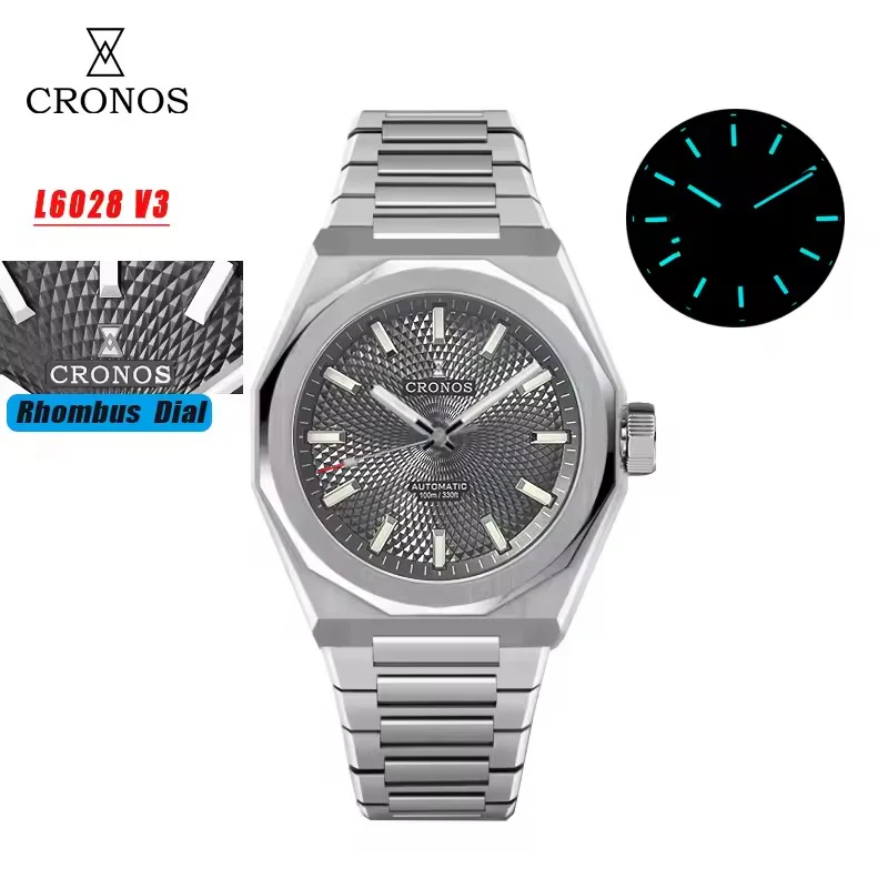 Cronos 2025 Rhombus / Perlage Dial Limited 39mm See-through Caseback L6028 V3 - Image 8