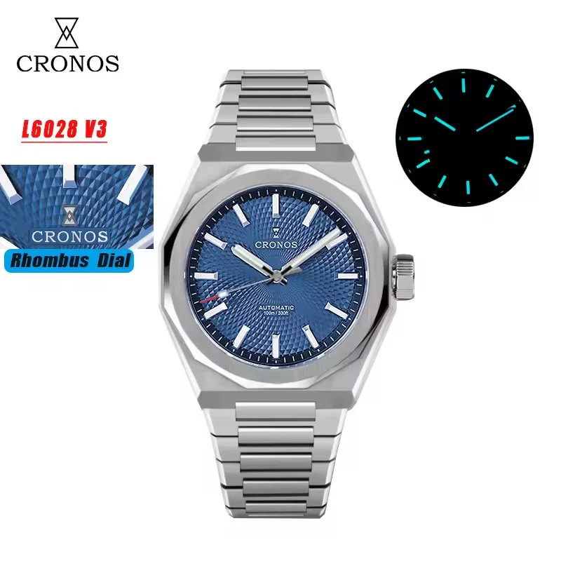 Cronos 2025 Rhombus / Perlage Dial Limited 39mm See-through Caseback L6028 V3 - Image 9