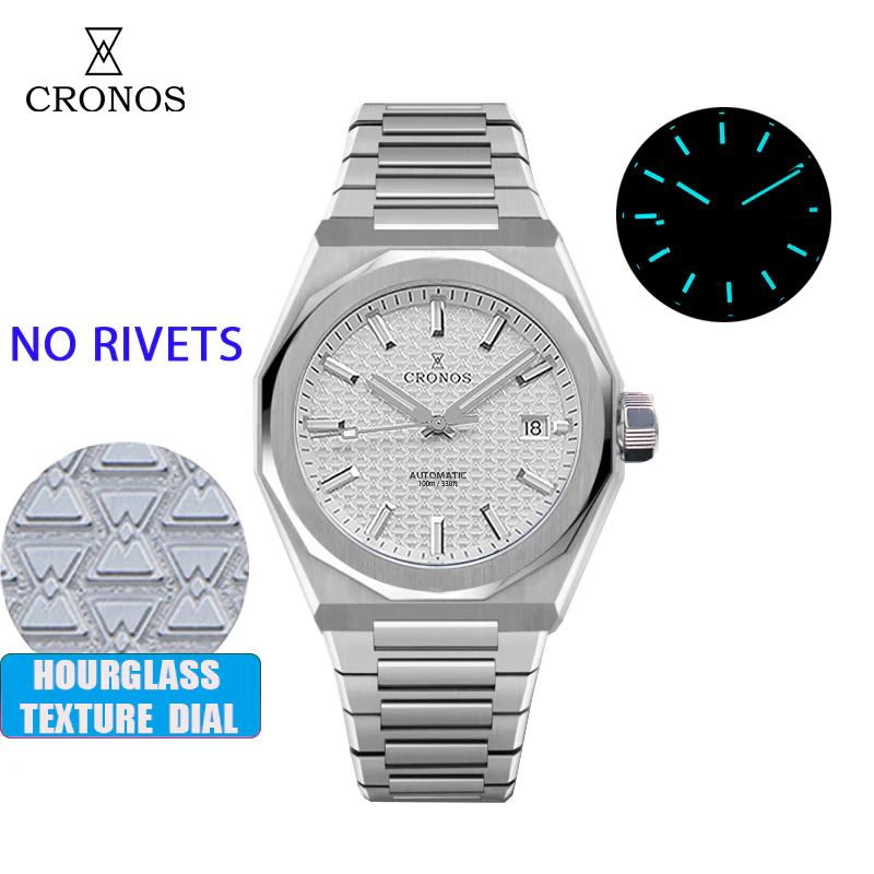 Cronos 39mm Hourglass Dial PT5000 Men Watch L6028 V2 - Image 4
