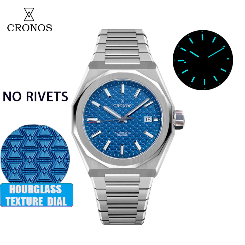 Cronos 39mm Hourglass Dial PT5000 Men Watch L6028 V2 - Image 6
