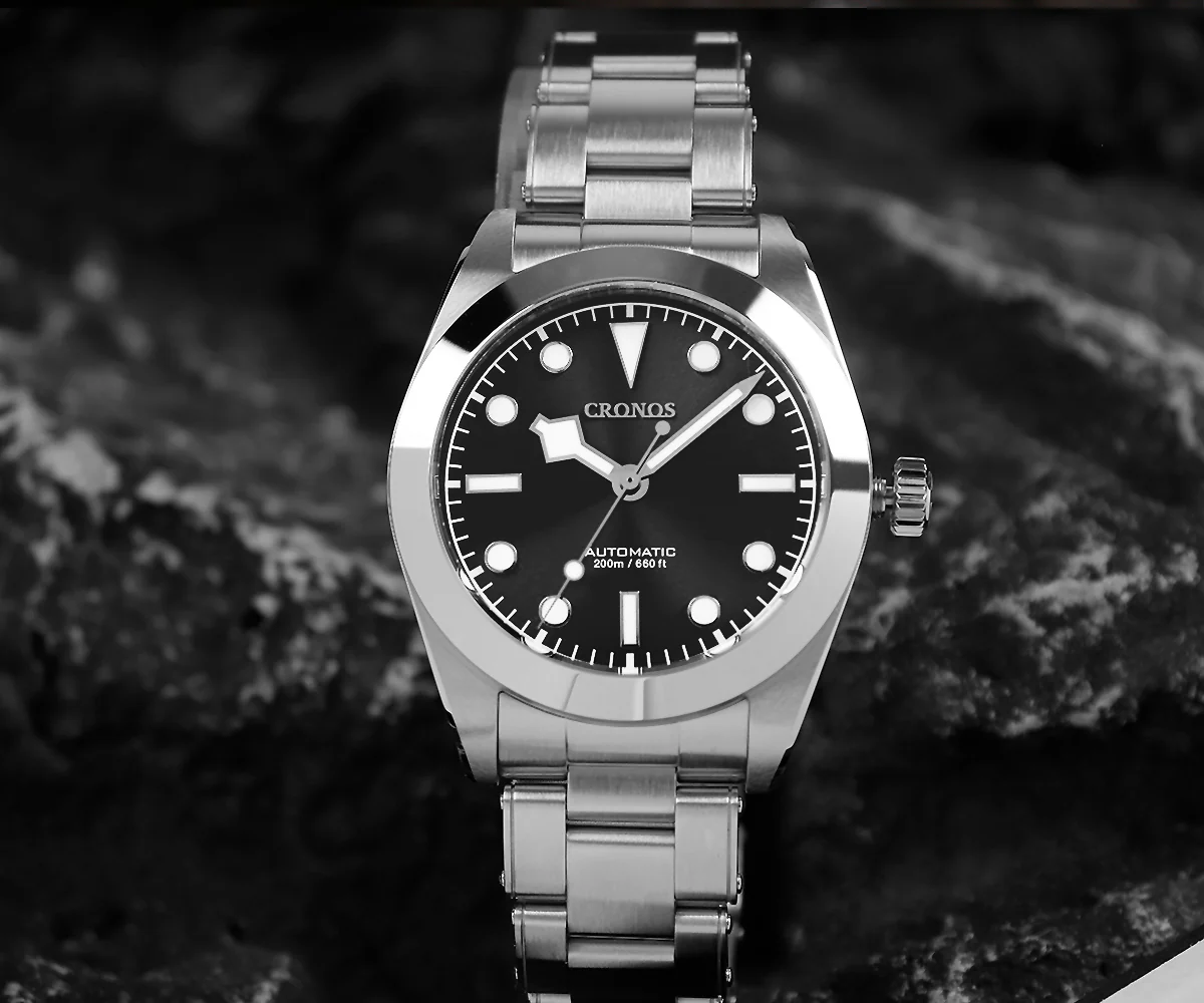 Cronos BB39 NH35 Snowflake Automatic Men Watch L6025-Riveted bracelet - Image 8