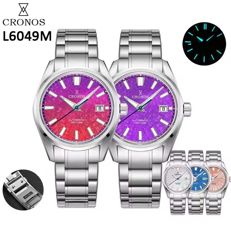 Cronos Men Watch 36mm Miyota 9015 Movement Ice Crack Dail L6049M - Image 24