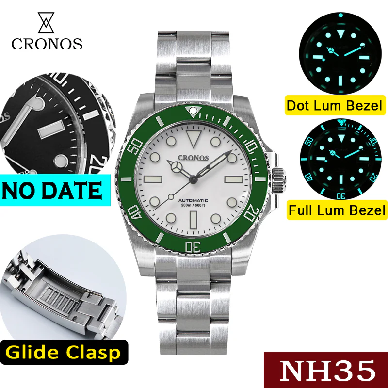 Cronos No Date NH35 Sub Diver Watch L6015 - Image 10