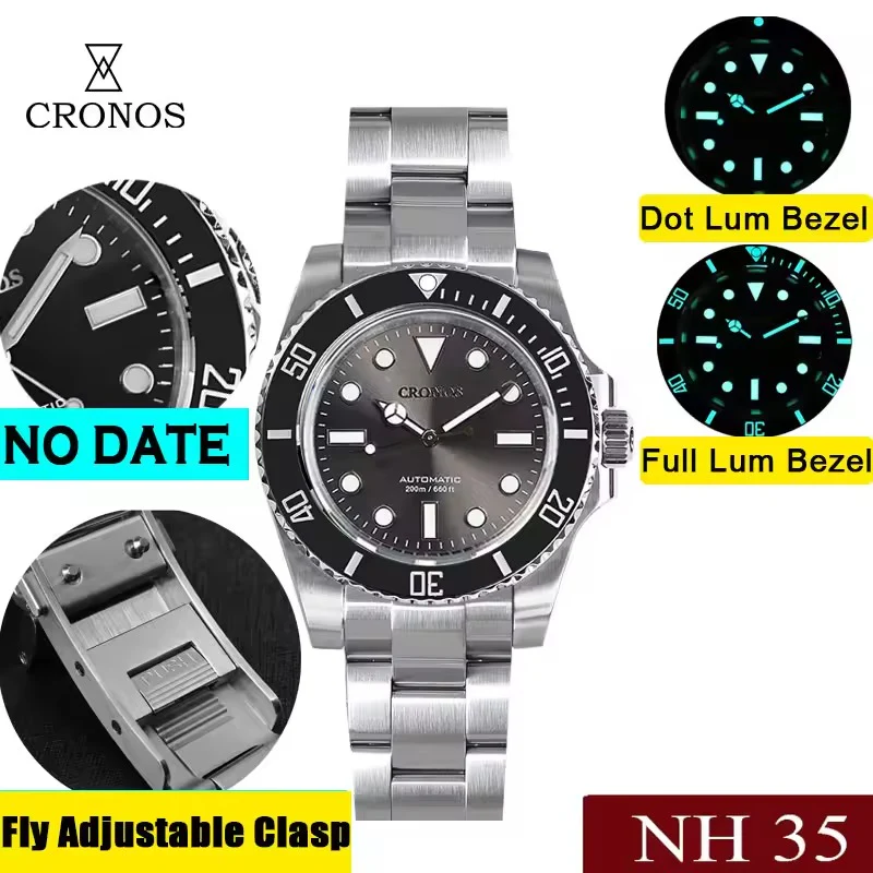 Cronos No Date NH35 Sub Diver Watch L6015 - Image 8