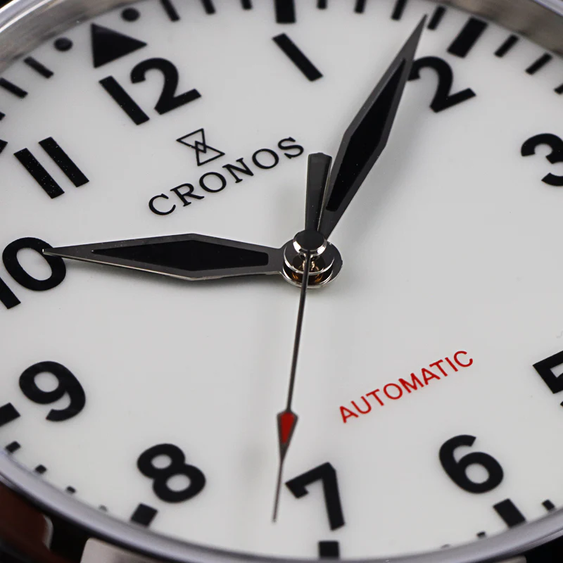 Cronos Pilot Flieger Mechanical  Leather Strap L6001 - Image 4