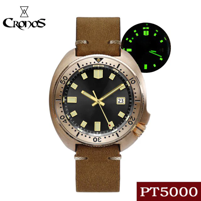 Cronos Turtle Men Bronze Automatic PT5000 and SW200 Crystal Watch L6006 - Image 15