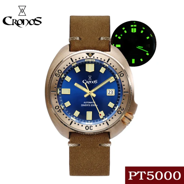 Cronos Turtle Men Bronze Automatic PT5000 and SW200 Crystal Watch L6006 - Image 16