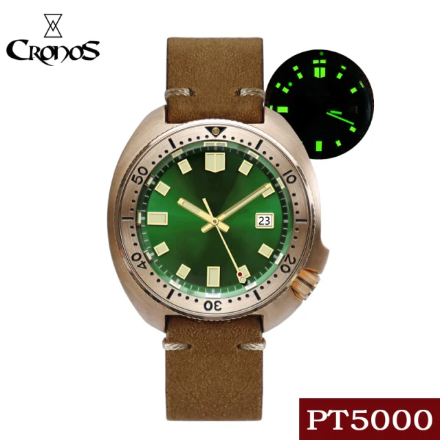 Cronos Turtle Men Bronze Automatic PT5000 and SW200 Crystal Watch L6006 - Image 18