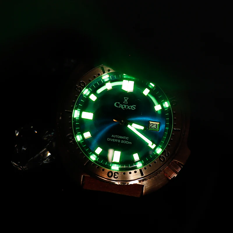Cronos Turtle Men Bronze Automatic PT5000 and SW200 Crystal Watch L6006 - Image 3