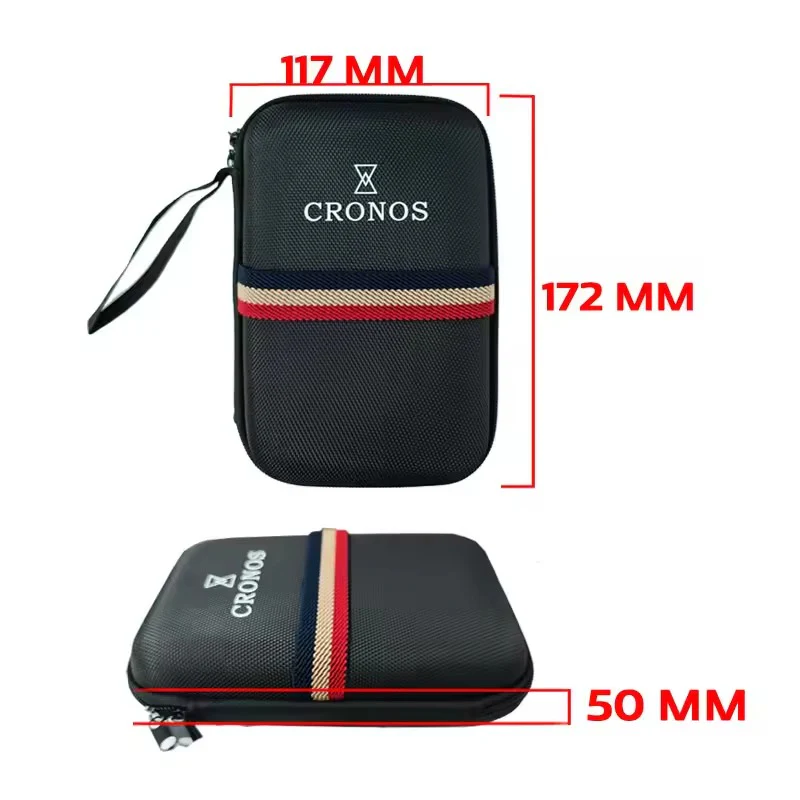 Cronos Watch Box EVA Oxford Fabric Storage Bag Zipper Foam Contained Net Lining - Image 4