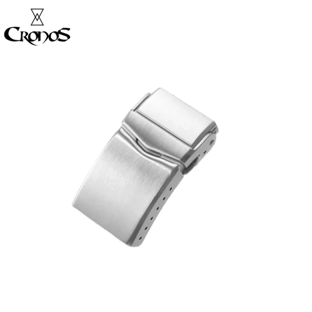 Cronos Watch Parts Metal Bracelet Stainless Steel Solid Brushed Clasp - Image 5