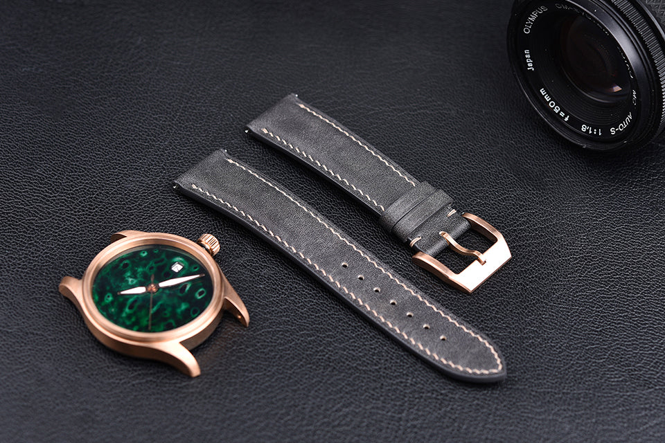HUASUO 38mm Luxury Bronze Lacquerware Dail Pilot Watch - Image 9