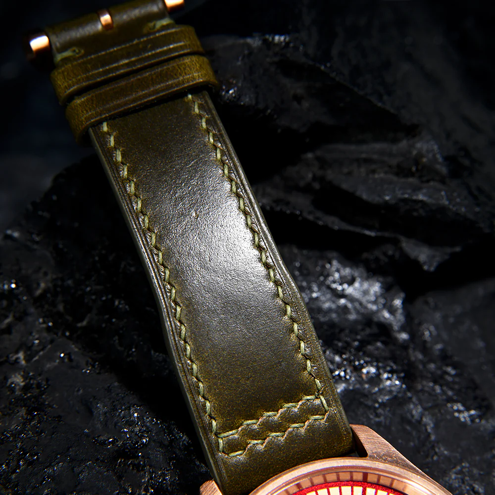 HUASUO 38mm Luxury Bronze Lacquerware Pilot Men's Watch - Image 5