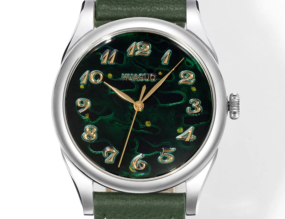 HuaSuo 38mm Luxury Handmade Lacquer Dial Men's Watch - Image 12