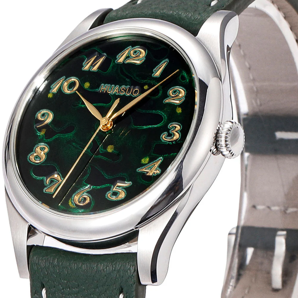 HuaSuo 38mm Luxury Handmade Lacquer Dial Men's Watch - Image 13