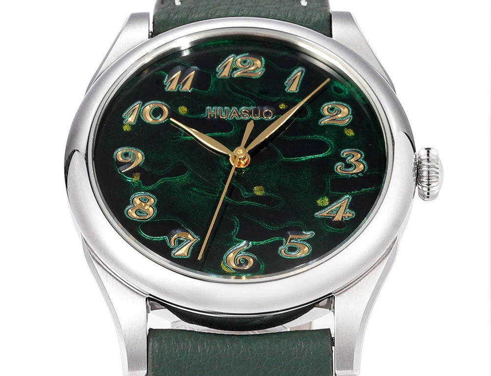 HuaSuo 38mm Luxury Handmade Lacquer Dial Men's Watch - Image 6