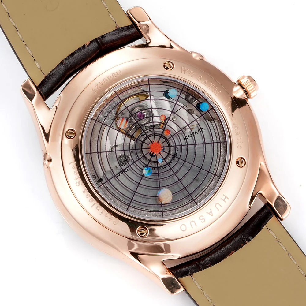 HUASUO 39mm Luxury Aventurine Moon Phase Men's Watches - Image 14