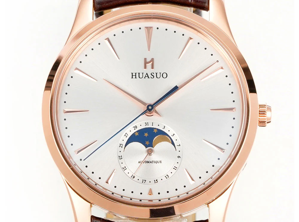 HUASUO 39mm Luxury Aventurine Moon Phase Men's Watches - Image 16