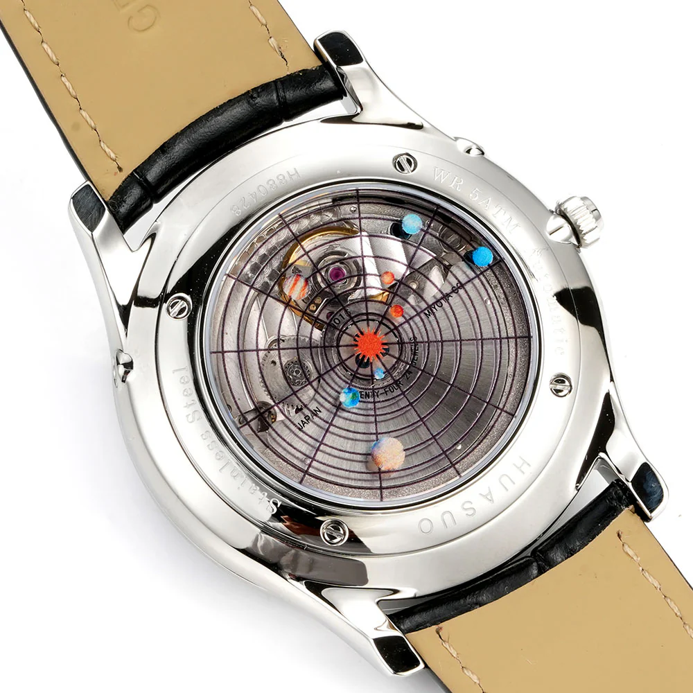 HUASUO 39mm Luxury Aventurine Moon Phase Men's Watches - Image 26