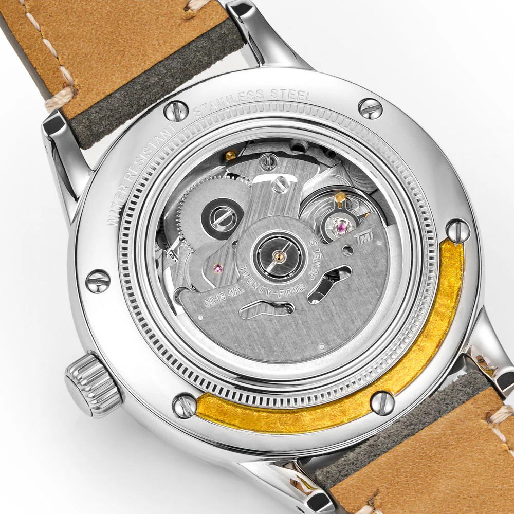 HUASUO 39mm Luxury Handmade Lacquer Dial GMT Men's Watch - Image 11