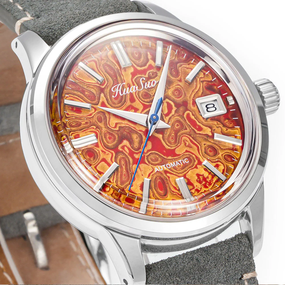 HUASUO 39mm NH35 Men's Handmade Lacquer Dial Watches - Image 16