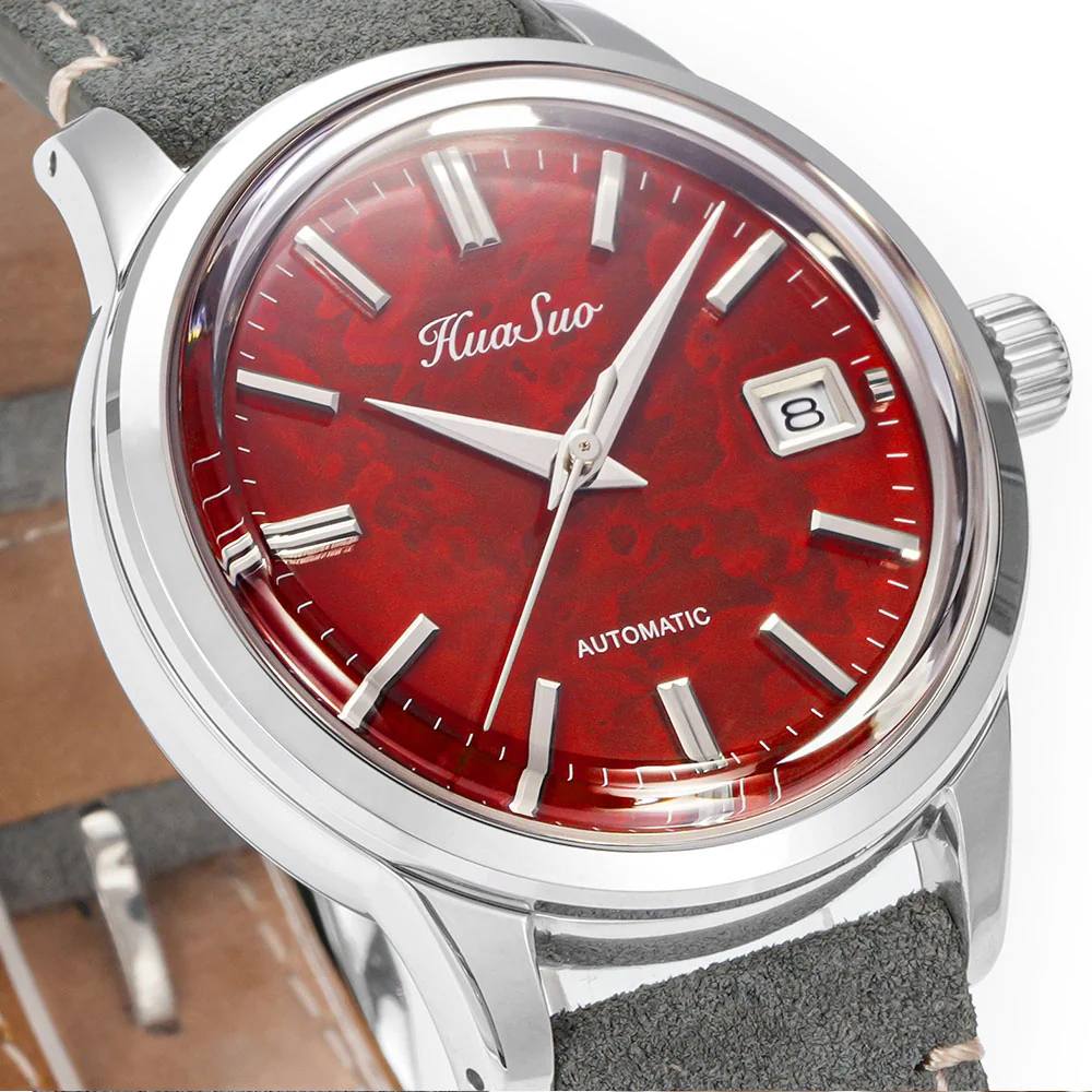 HUASUO 39mm NH35 Men's Handmade Lacquer Dial Watches - Image 20