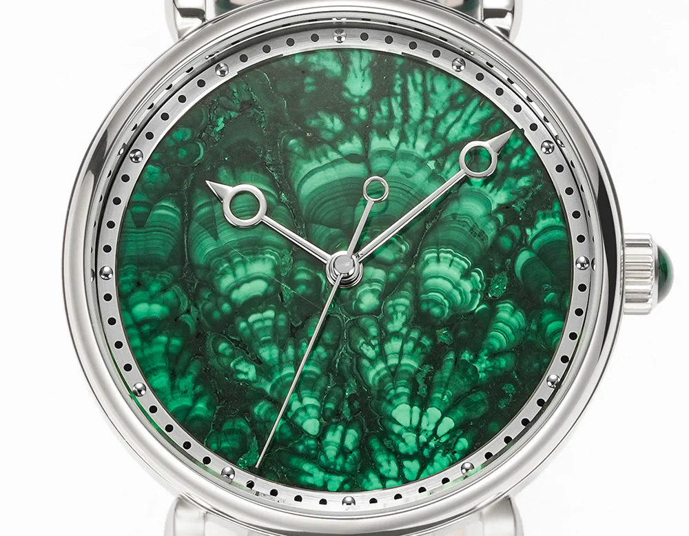 HUASUO 41mm ETA2892 Retro Jade Or Malachit Dial Mens Watches - Image 12