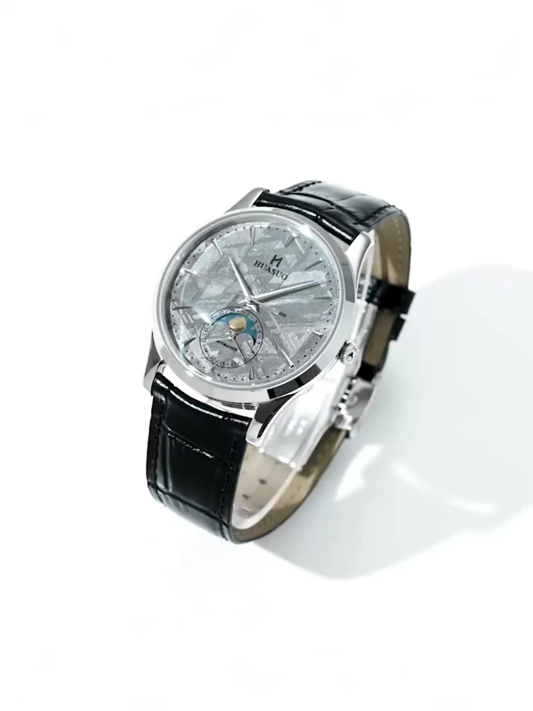 HUASUO Luxury 39mm Meteorite Dial Moon Phase Men's Watches - Image 11