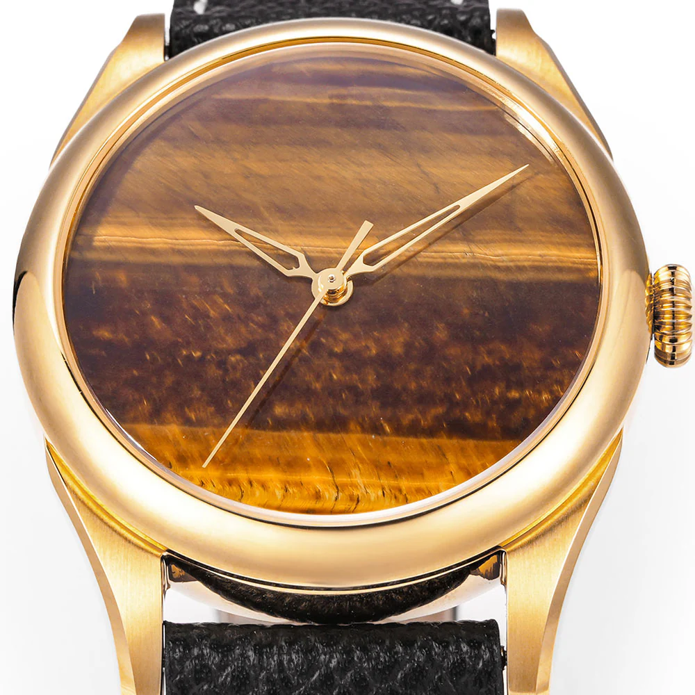 HUASUO New 38mm Business Men Watch Tiger Eye Stone Dial Watch - Image 17