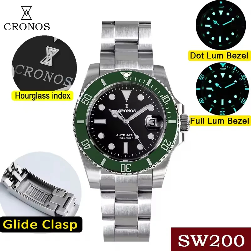 ★Pre-Owned★Cronos Sub Diver Luxury Dive Watch SW200 Movement L6005 - Image 20