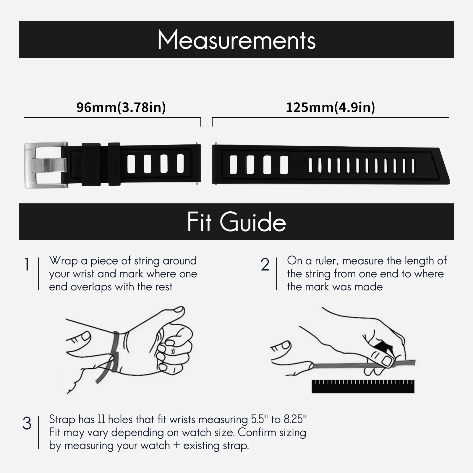 Premium Grade Rubber Dive Watchband Strap WDSFKM01 - Image 8