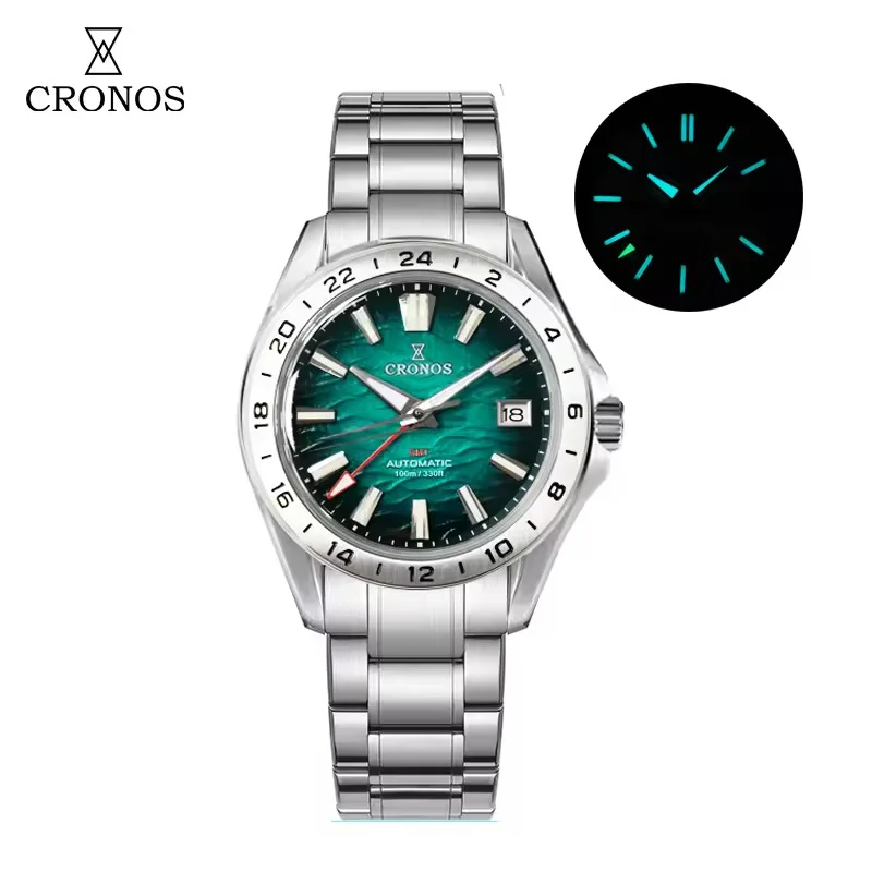 Cronos 39mm GMT NH34 Mechanical Men Watch L6029 V2 - Image 5