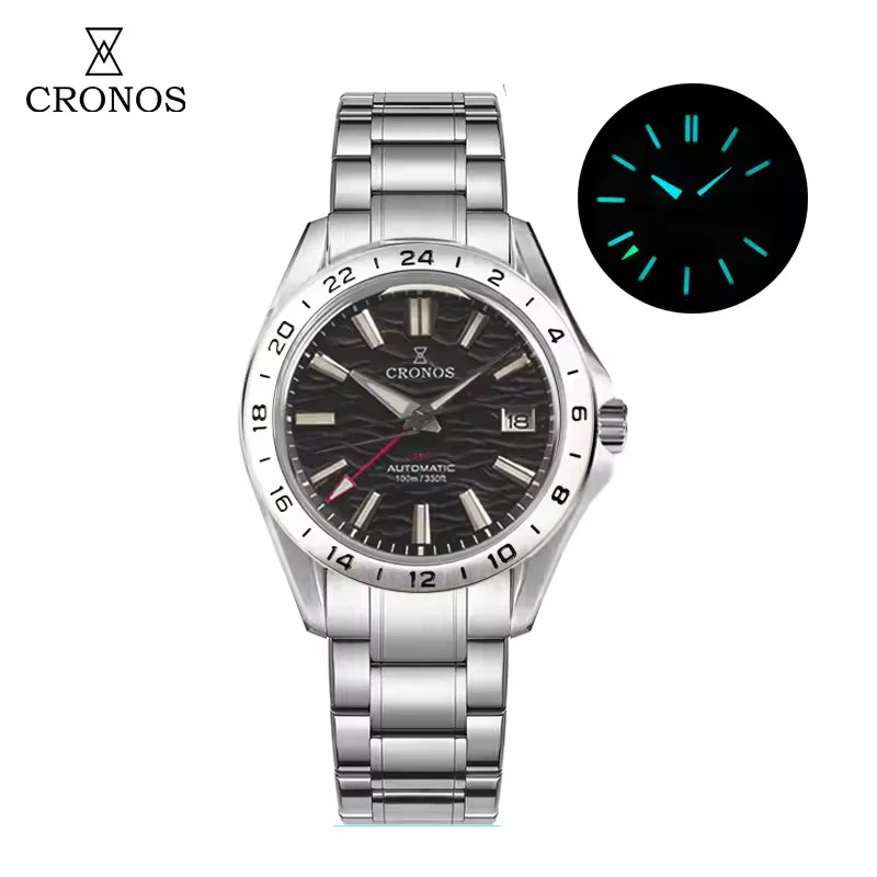 Cronos 39mm GMT NH34 Mechanical Men Watch L6029 V2 - Image 7