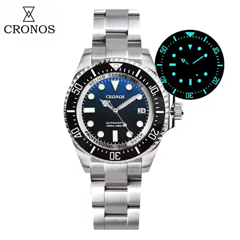 ★★US Warehouse★★Cronos 44mm Sub Diver Watch 2000 Meters Water Miyota 9015 L6039 - Image 6